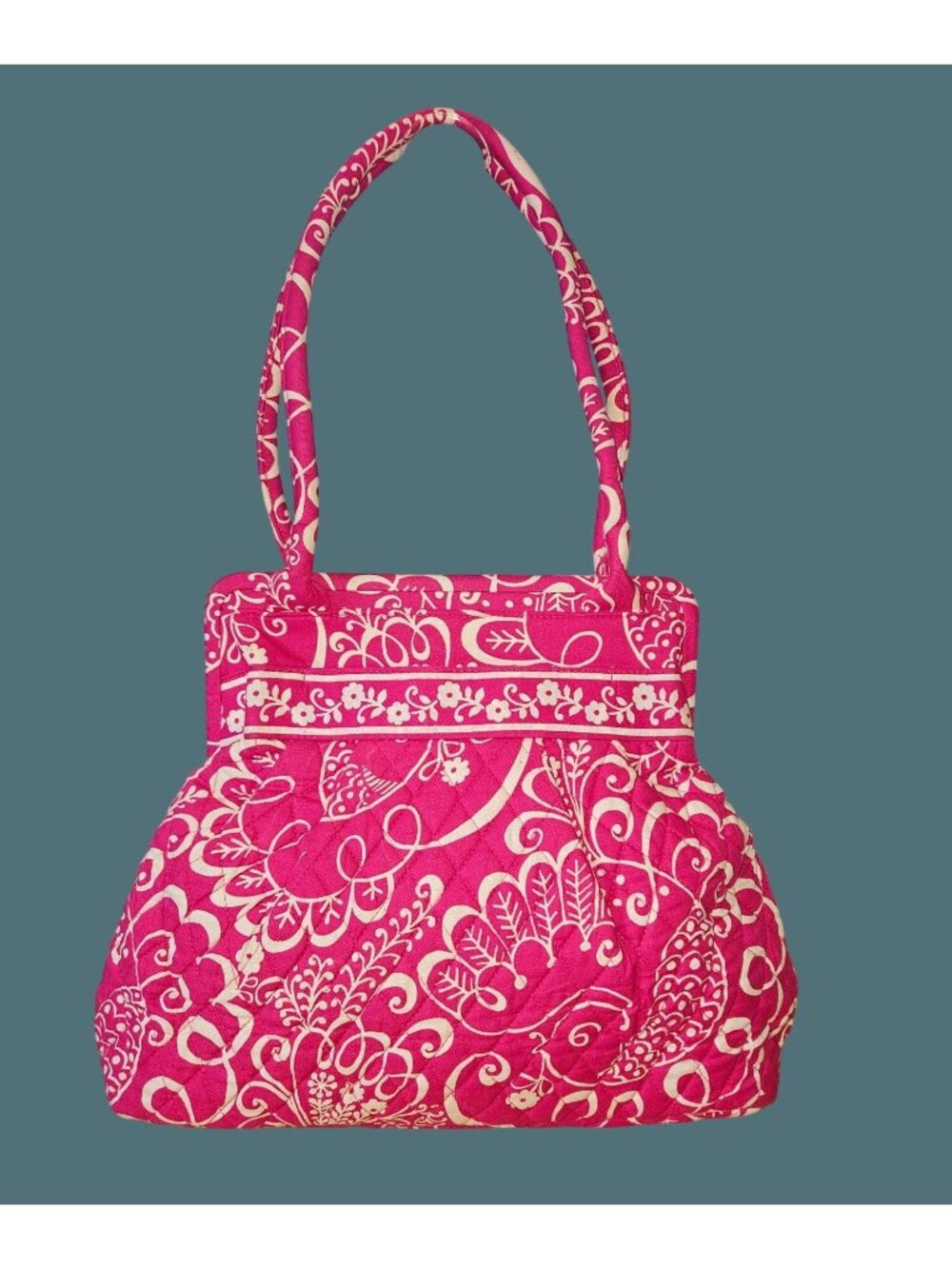 Vera Bradley Alice Kisslock Shoulder Bag-Twilly Birds Pink Pattern-Retired